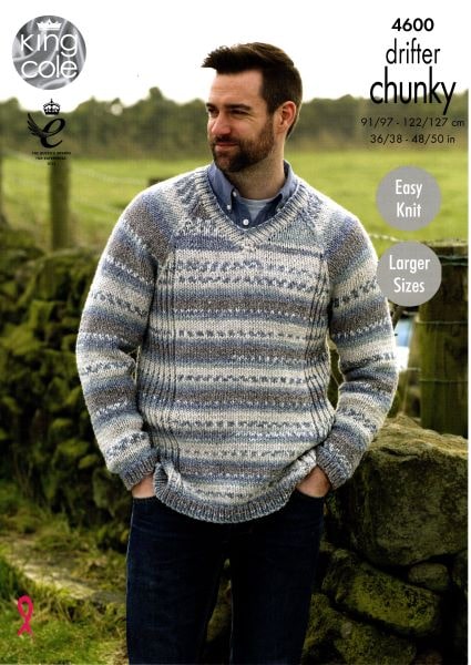 Mens chunky knit jumper clearance pattern